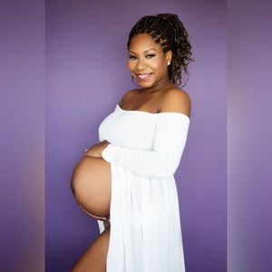 White maternity dress